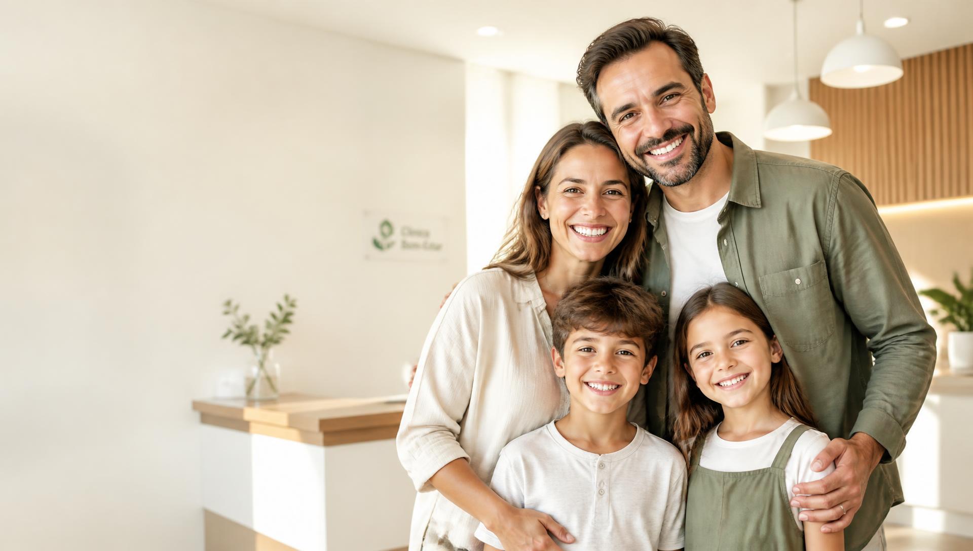 Família feliz com crianças aproveitando os benefícios de ser cooperado