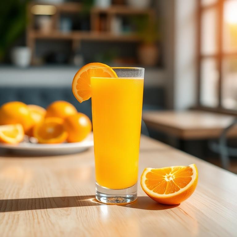 Suco de laranja natural na lanchonete Coopeder