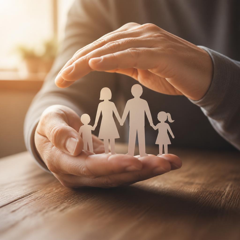Família feliz protegida pelo Seguro de Vida Coopeder